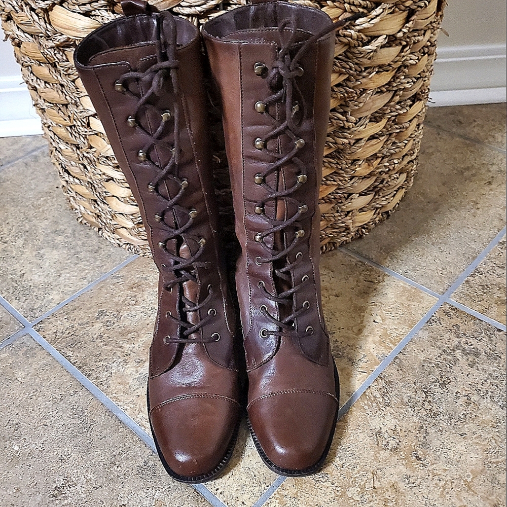 Womens Enzo Angiolino Brown lace-up boots, 6.5